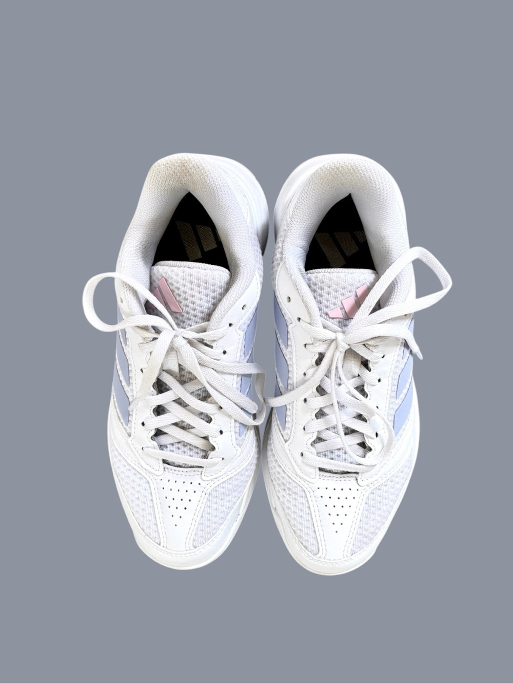 Adidas White & Light Blue Athletic Sneakers Size 6.5